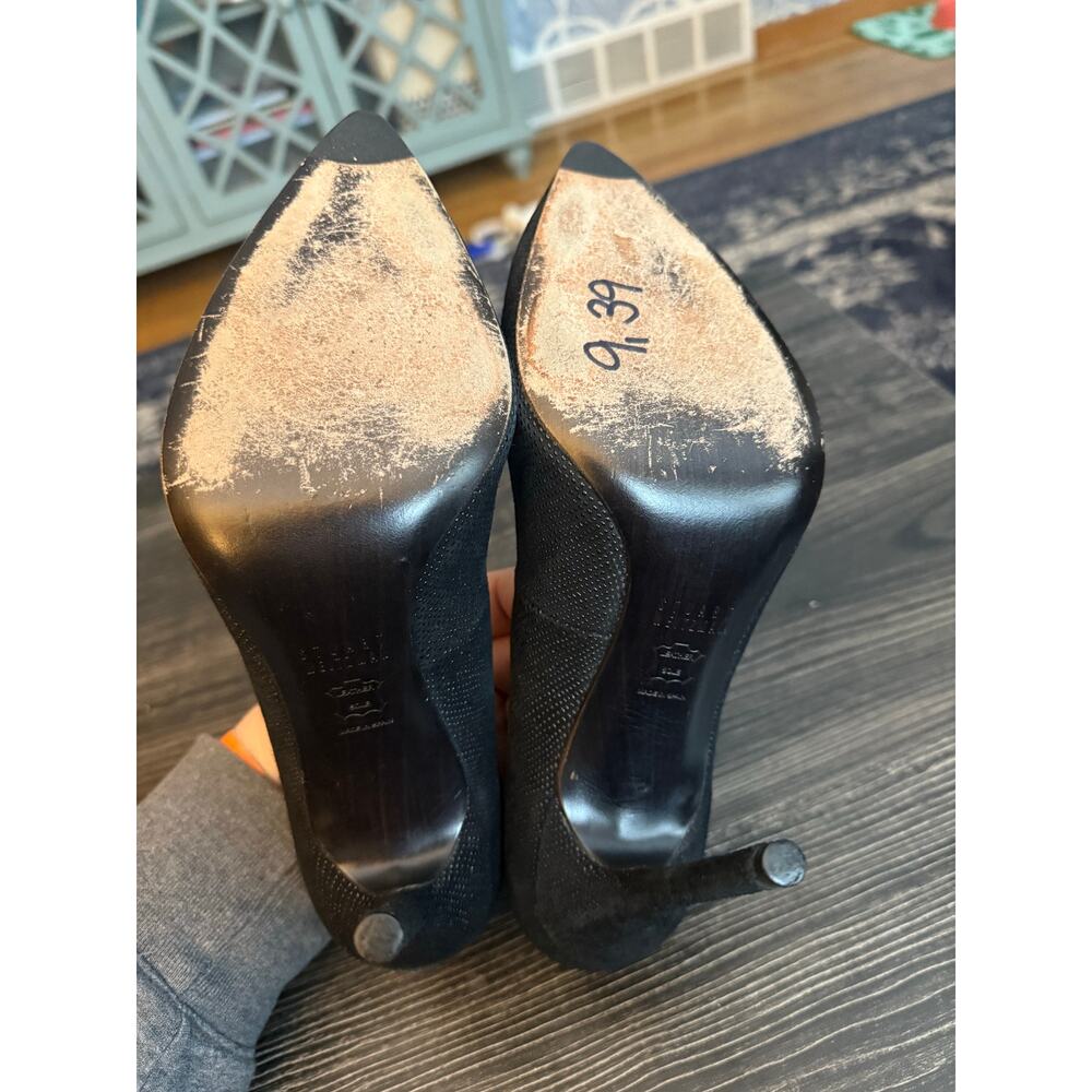 Stuart Weitzman Black Textured Pointed Toe Pumps … - image 4